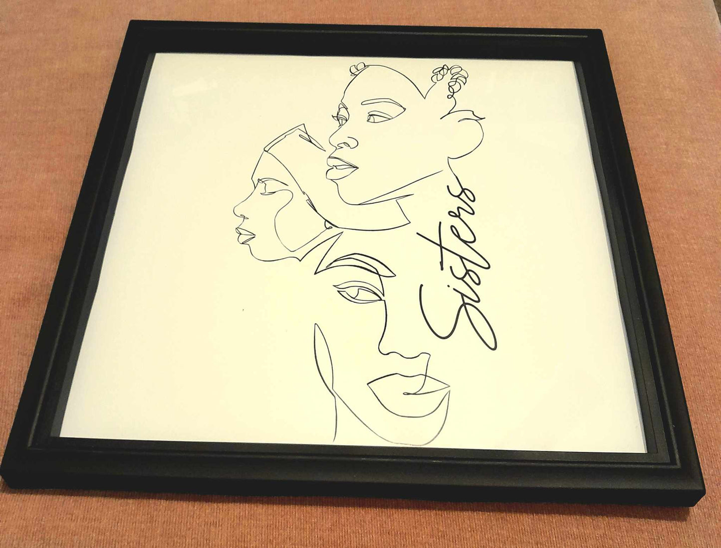 (K) SISTERS Minimalist Line Art