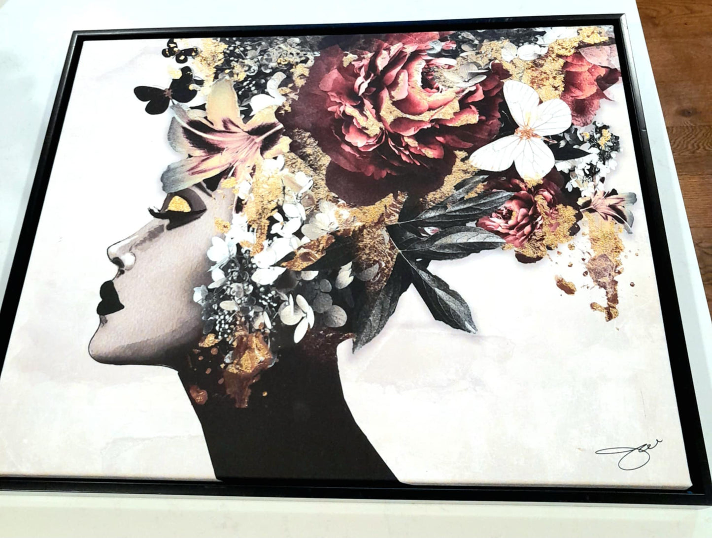 (K) FLORAL Muse Silhouette Framed Art