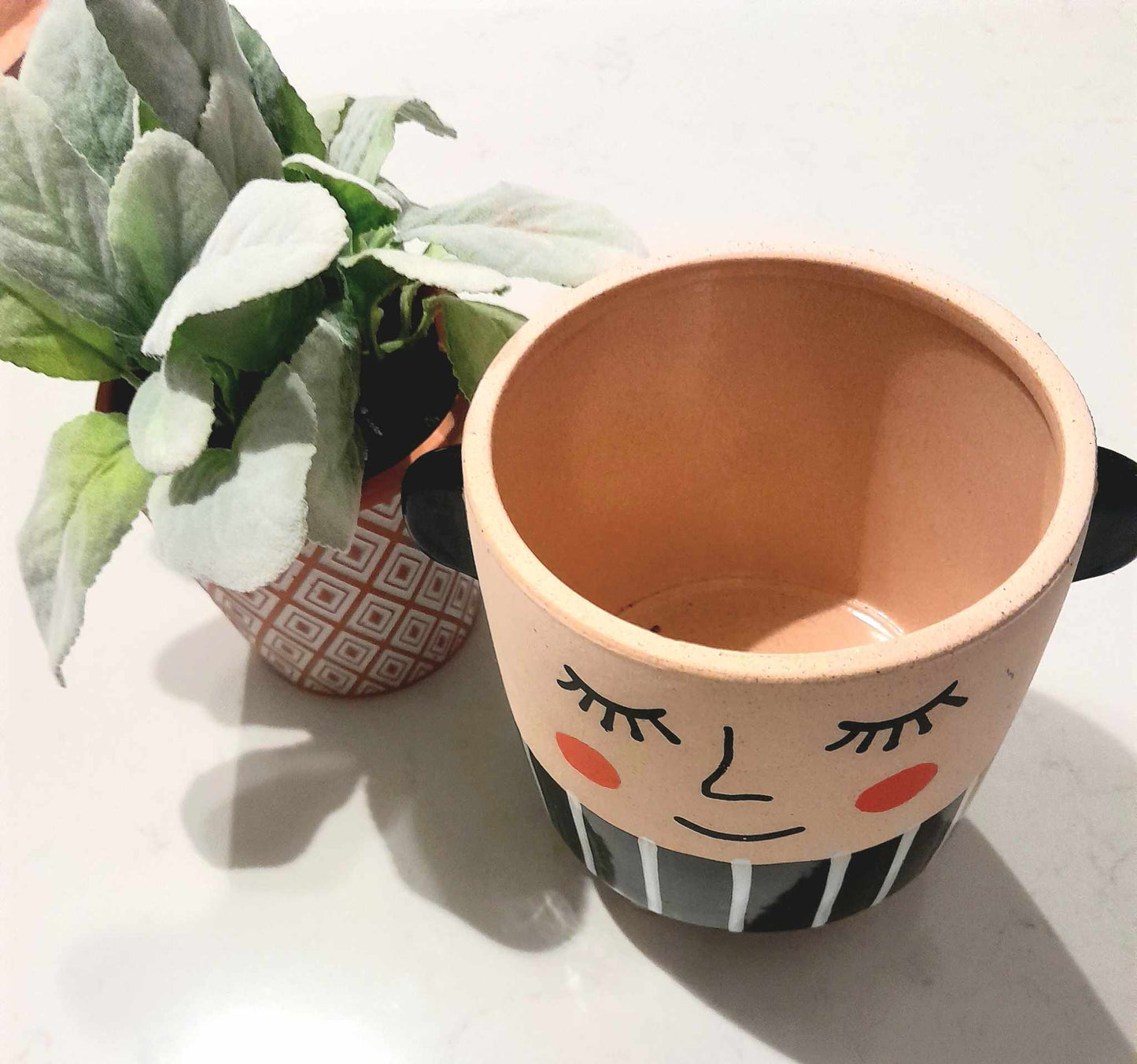 (B) WHIMSY Smiles Planter with Faux Greenery