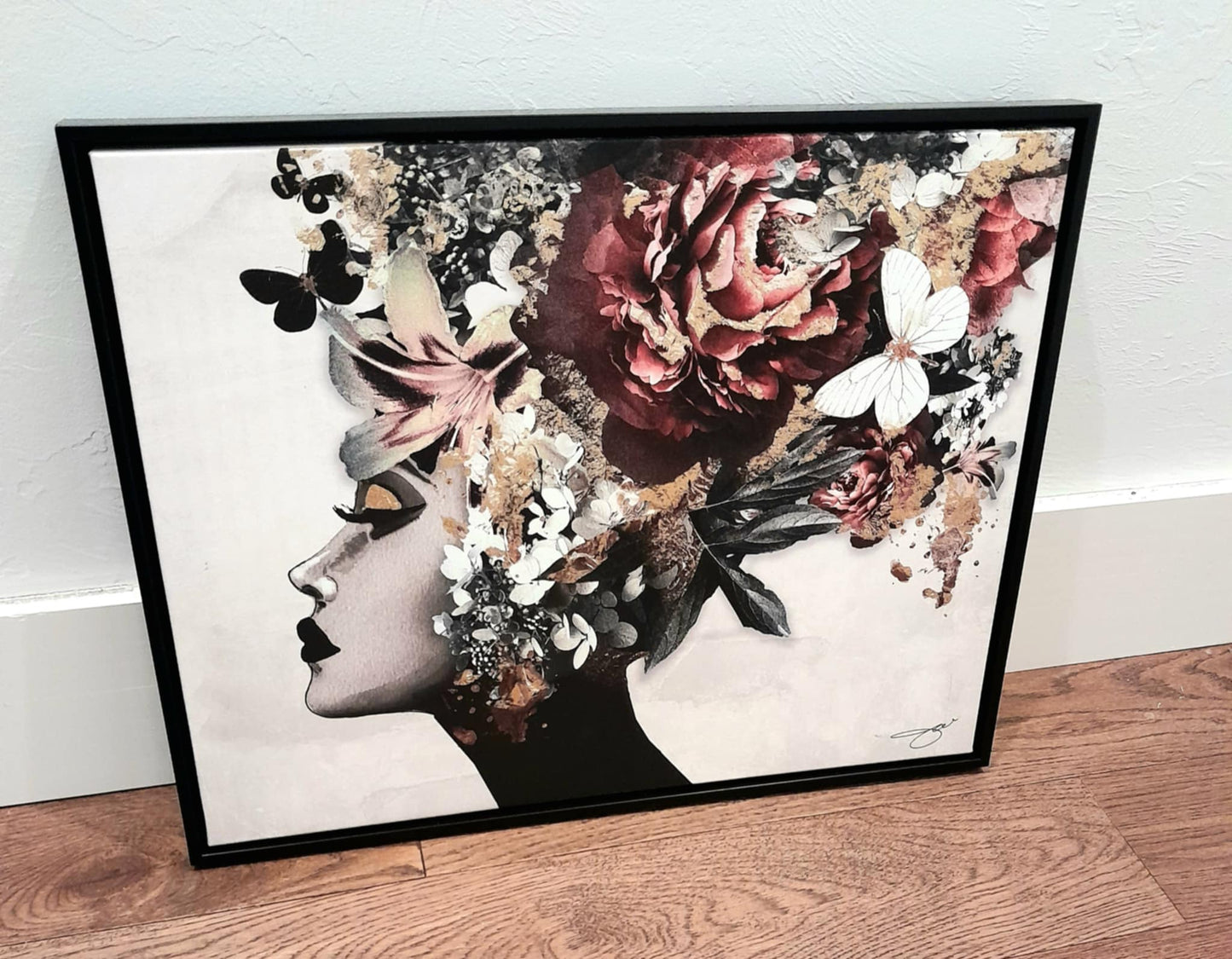 (K) FLORAL Muse Silhouette Framed Art