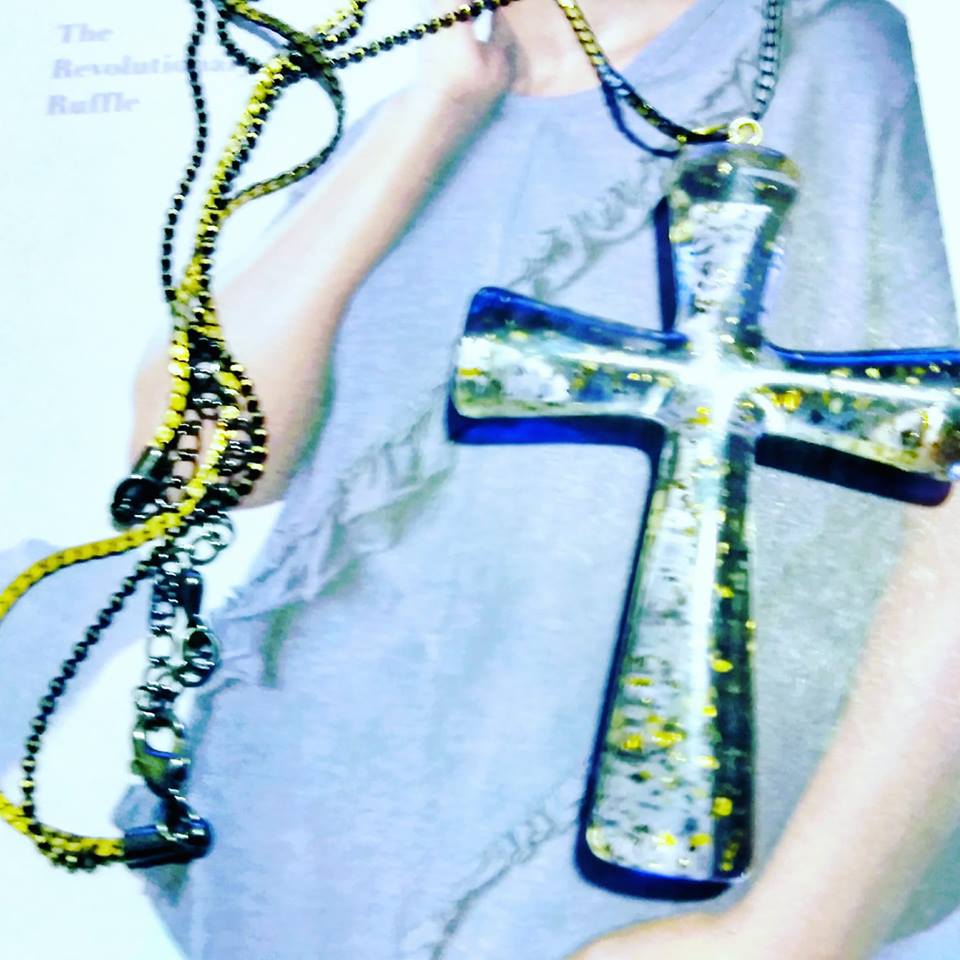 (H) BOHO Luxe Acrylic Cross Pendant