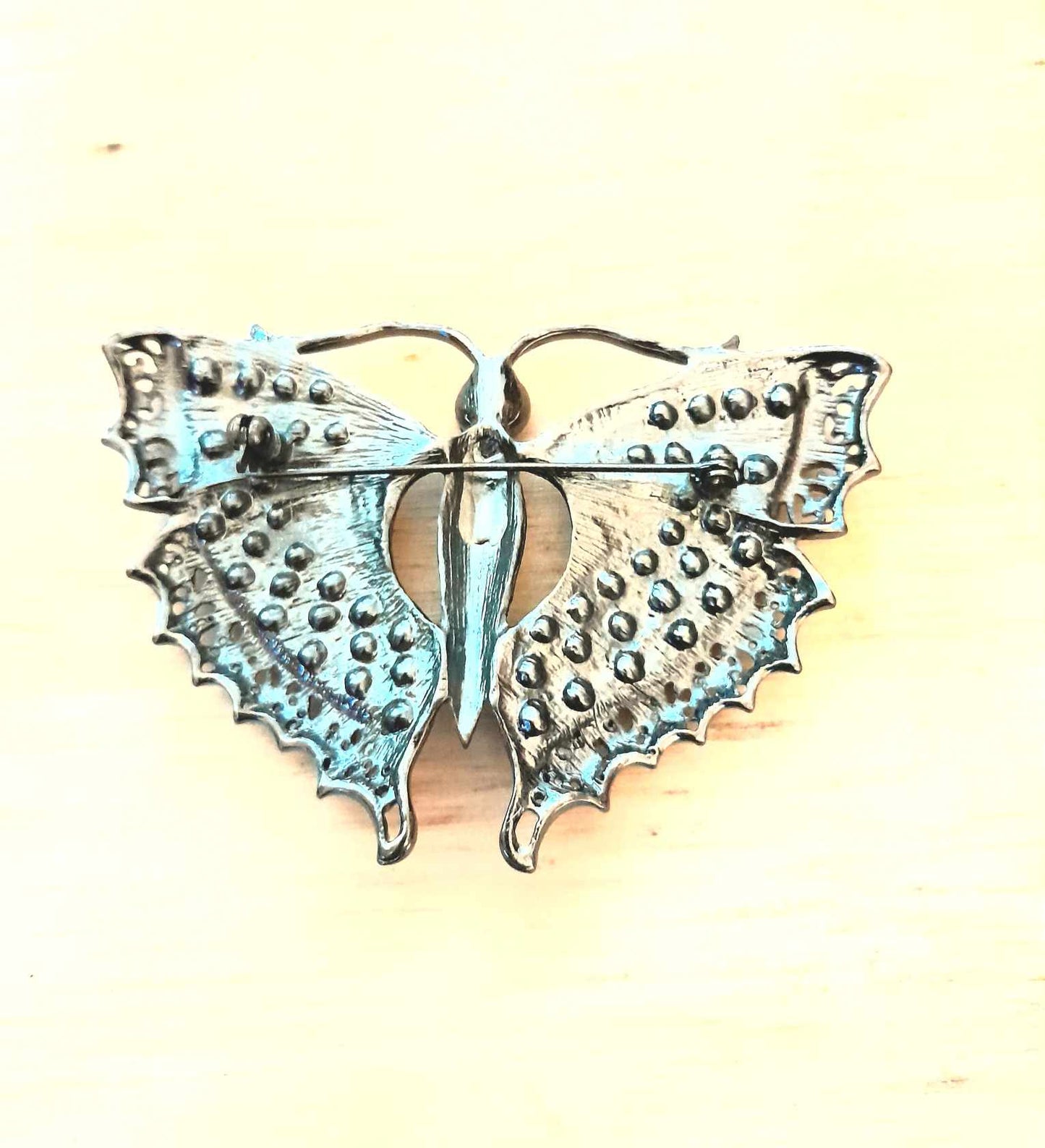 (C) VINTAGE-Inspired Ruby Red Butterfly Brooch