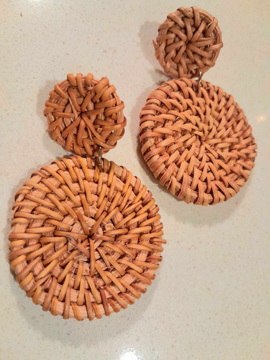 (F) DESERT Bloom Woven Statement Earrings