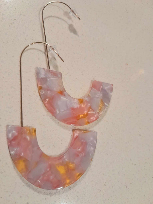 (F) SUNSET Glow Resin Hoop Earrings