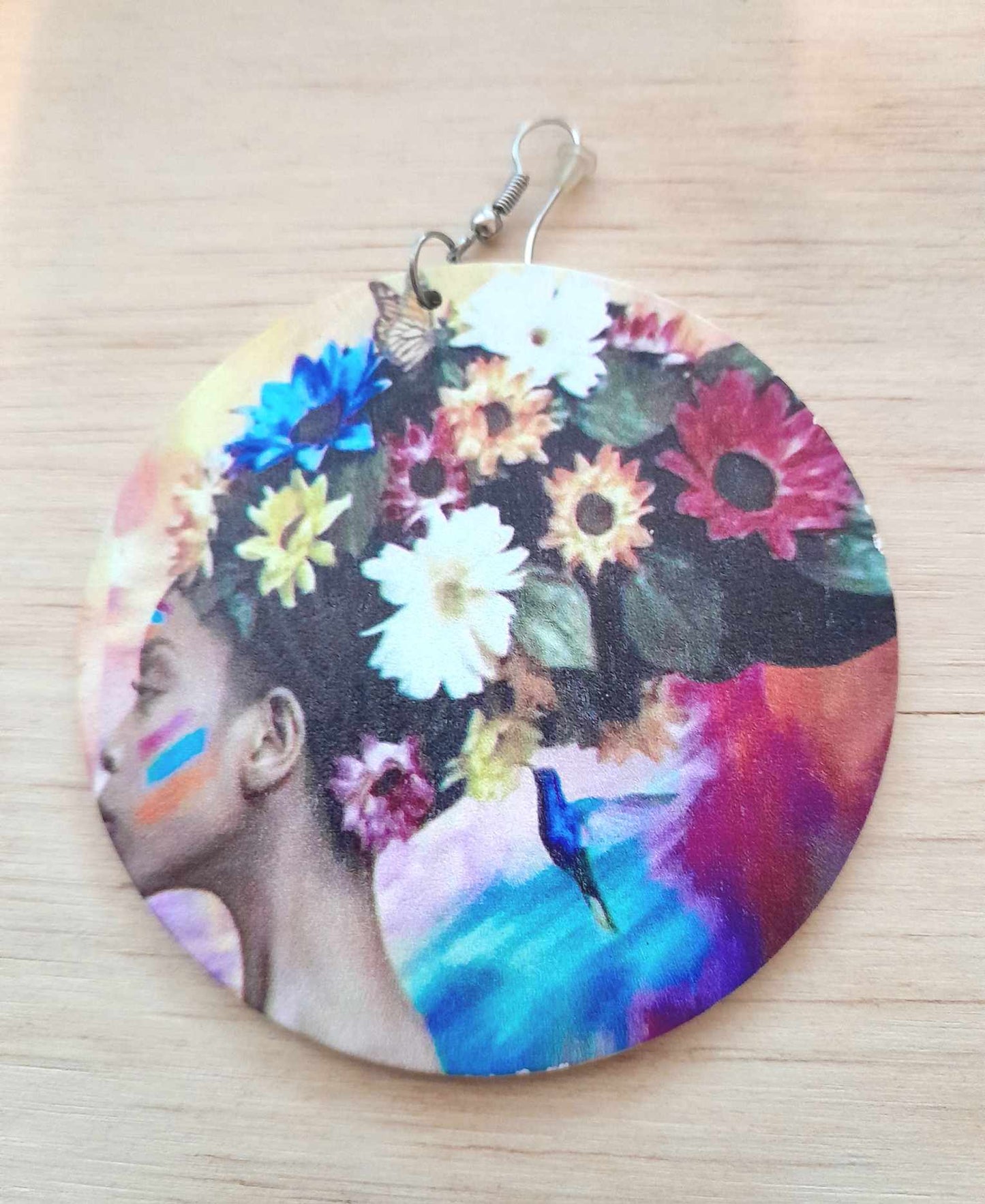 (D) EARRINGS Floral Crown Queen Art