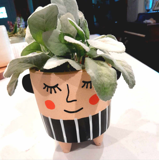 (B) WHIMSY Smiles Planter with Faux Greenery