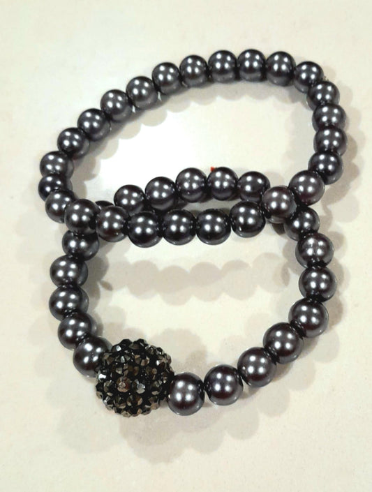 (C) MIDNIGHT Lux Hermite Beaded Bracelet Set