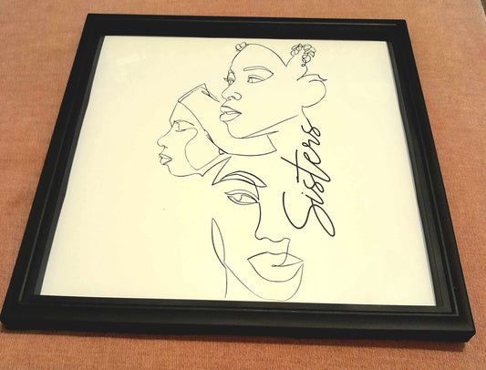 (K) SISTERS Minimalist Line Art