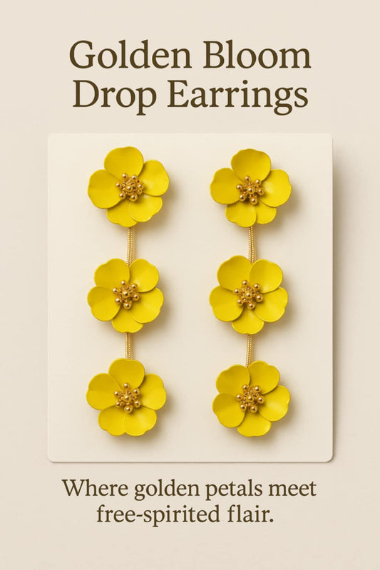 (D) GOLDEN Bloom Drop Earrings