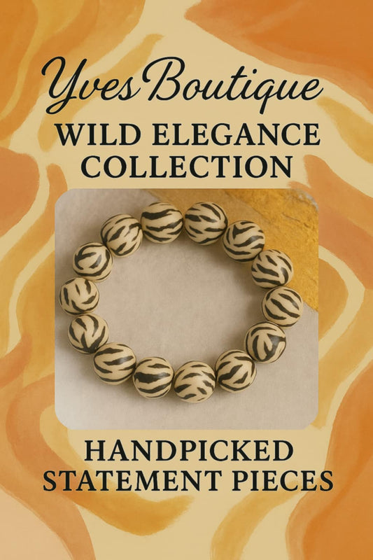 (E) WILD Spirit Zebra-Print Beaded Bracelet